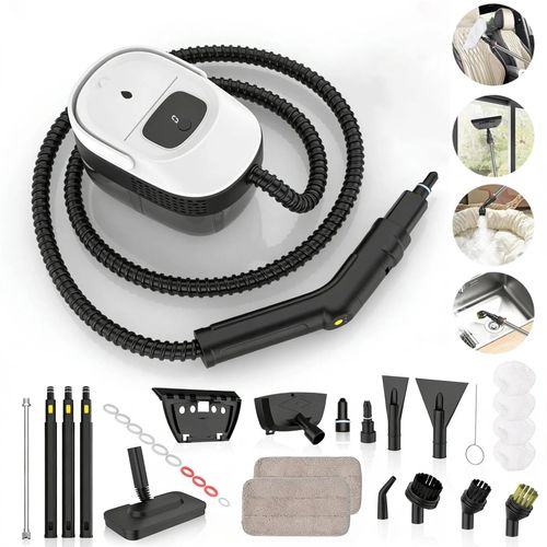 Dampfreiniger - Hand-Dampfreiniger - 2500 W - 1,6-l-Tank - Bürstenaufsatz - 5-m-Kabel - EU-Stecker