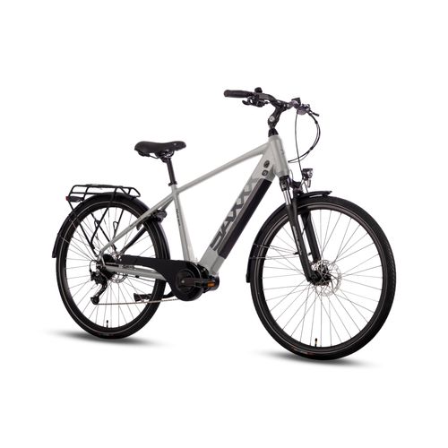 SAXXX City E-Bike 28 Zoll, 250W Mittelmotor 70 Nm, 418 Wh Akku, Shimano Alivio 9-Gang, SR Suntour Federgabel, bis 130 kg