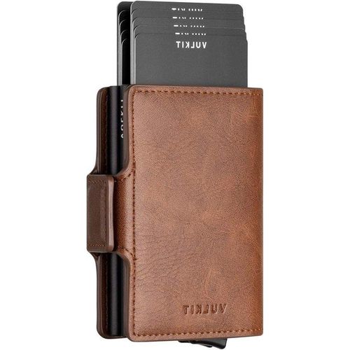 Famanu Kreditkartenhalter aus RFID-Leder - Pop-Up Geldbörse für Herren mit 3 Kartenfächern und Geldscheinfach