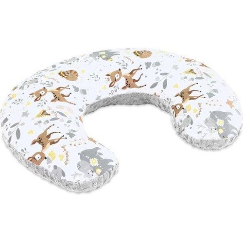 Baby-Stillkissen, Modell Small, Minky-Stoff, 130 x 45 cm – Stillkissen für Reisen, Farbe: Hirschgrau