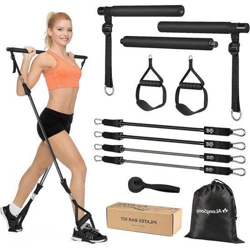 Famanu Pilates Stange mit Widerstandsbändern 20 lbs 40 lbs - Home Workout