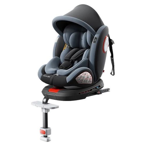 Kindersitz - 360° Drehbarer Autokindersitz - 5-Punkt-Gurt - Für 7–12 Jahre - 9–36 kg - Kunststoff - Grau