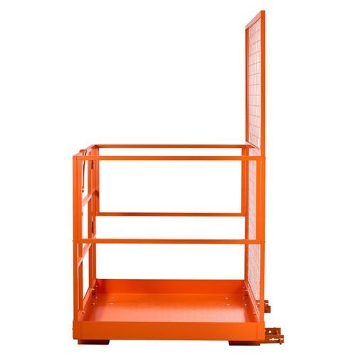 SucceBuy Stapler-Arbeitskorb 1225x1148 mm, 635 kg Tragfähigkeit, Plattform aus robustem Kohlenstoffstahl mit 155x60 mm Gabeltaschen und Verriegelungsstift, Sicherheitskorb für Arbeiten in der Höhe