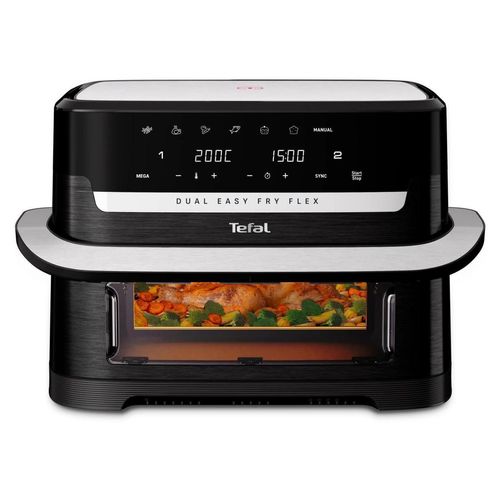 Tefal Dual Easy Fry Flex , Heißluftfritteuse, FlexCook Trennwand, 9L, EY9228, Heißluftfritteuse, 9 l, 1,7 kg, 40 °C, 200 °C, 8 Person(en)