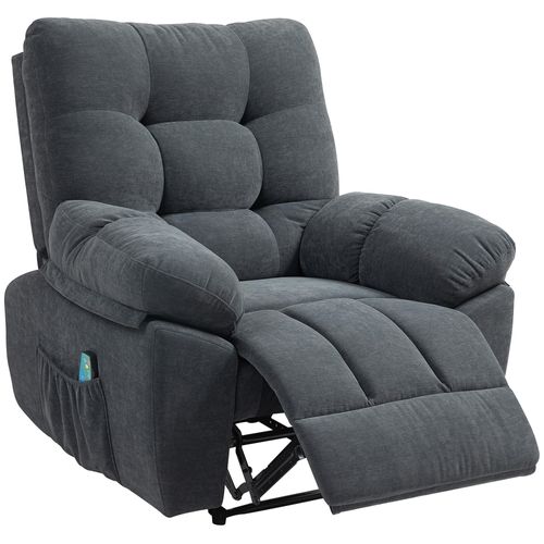 HOMCOM Relaxsessel Massagesessel mit Liegefunktion Heizung Grau