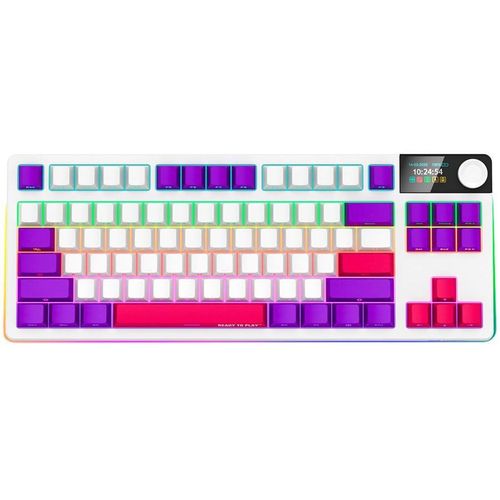 LORGAR Kabellose Gaming-Tastatur, Pro, TKL, mechanisch, weiß, EN-Layout