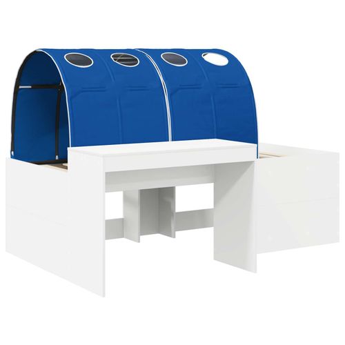 Hochbett mit Schreibtisch für Kinder Weiß und Blau