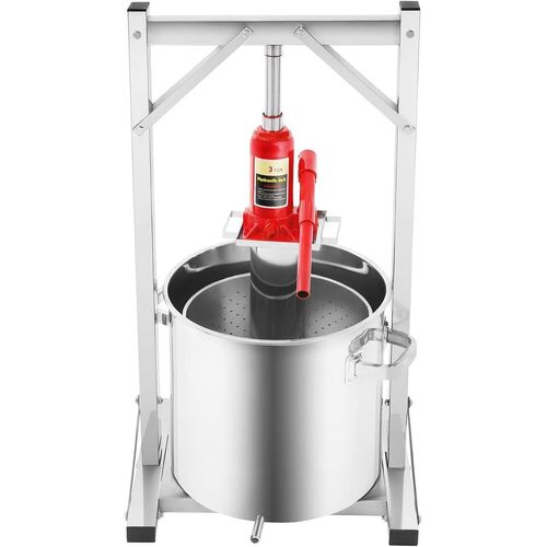 Obstpresse Edelstahl 22l Apfelpresse Beerenpresse Manuell Weinpresse mit Hydraulic Jack 3t für Beeren Hausgemachten Wein