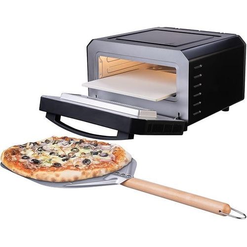 Pizzaofen für Zuhause: Elektrischer Pizzaofen mit Pizzastein, 400 °C, 1.700 W, Pizzaschieber (Ober & Unterhitze, Pizzabackofen, elektrisch)