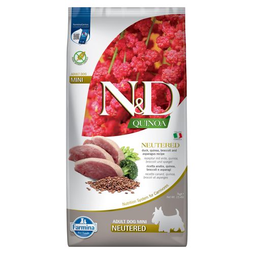 Farmina Pet Food N&D Quinoa, Adult, Klein (5-10 kg), Ente, 7 kg