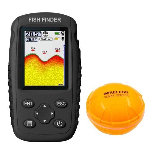 Wiederaufladbarer Fischfinder, kabelloser Sonar-Sensor-Fischfinder, Farbbildschirm-Fischfinder, Handheld-Fischfinder, Fisch-Tiefenfinder, tragbarer Fischfinder, Fischfinder-Tiefenortungsgerät