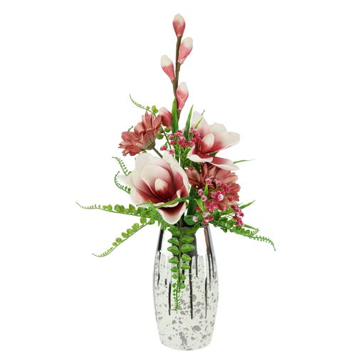 Kunstpflanze I.GE.A., rosa, B:25cm H:60cm T:20cm, Kunststoff, Kunstpflanzen, Kunstpflanze