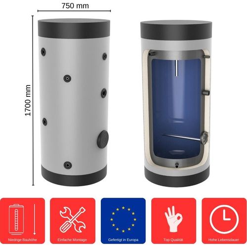 Brauchwasserspeicher 500 Liter SP-0-500 Standspeicher Warmwasserspeicher Boiler