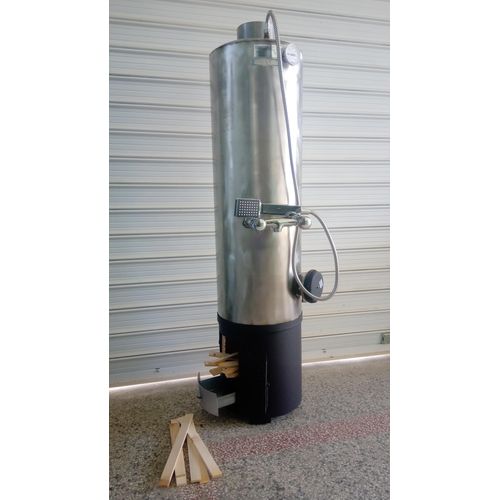 Holz Warmwasserboiler Badeofen Boiler 80 Liter EDELSTAHL Wasser Heizung