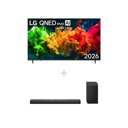 LG 75″ QNED evo AI QNED8E Mini LED 4K Smart TV 2026 + 3.1.1 Kanal TV Soundbar DS70TY mit Dolby Atmos 75QNED8EB3A.DS70001