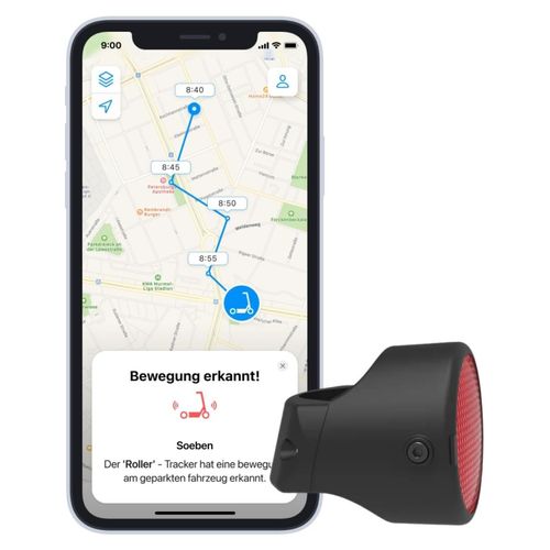 Invoxia Fahrrad Tracker – Diebstahlsicherer GPS Bike Tracker – Reflektor mit Ech
