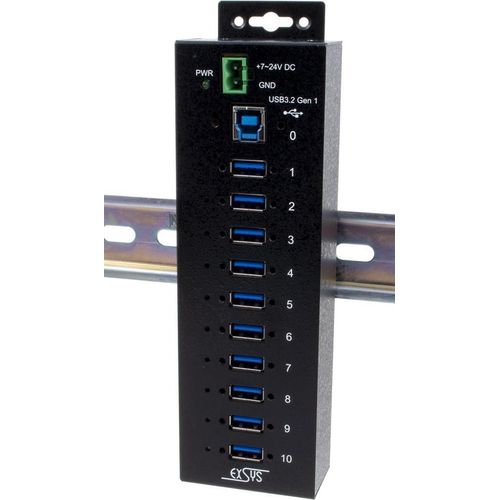 Exsys Ex 1580SHMVS - Hub - 15 KV ESD protection, metal, network shareable