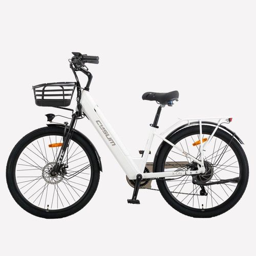 X-city Tiefeinsteiger‑Elektrofahrrad, 48V, 250W, 25 km/h, abnehmbarer Lithium‑Akku, weiß