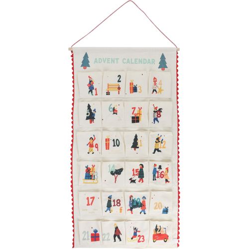 Adventskalender OTTO HOME "mit Gratis Geschenksäckchen(ca.18x13cm)", bunt, B:50cm H:100cm T:1,5cm, Holz, Polyester, Adventskalender, ca.50x100cm, ideal für Türen oder als Wandbehang