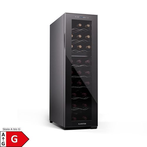 Shiraz 24 Duo Weinkühlschrank 2 Zonen 75L/24 Flaschen 5-18 °C Touch Schwarz 24 Flaschen 2 Kühlzonen