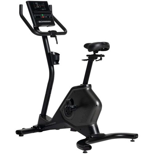 Ergometer SCHWINN FITNESS "Schwinn 590U", grau (grau, schwarz), Heimtrainer, ohne Unterlegmatte, 150 kg max. Benutzergewicht, Fahrrad, 25 Widerstandsstufen, B:82cm H:144cm L:119cm