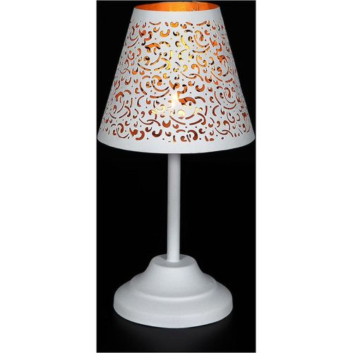 Teelichthalter AMBIENTE HAUS "Teelicht-Lampe in Weiß - (H) 24 cm", weiß (weis), B:12cm H:24cm T:12cm Ø:12cm, Eisen, Kerzenhalter, Teelichthalter
