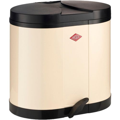 Mülleimer WESCO "Biomülleimer", braun (mandel), B:45cm H:43cm T:36cm, Stahlblech, Mülleimer, Mülleimer, ÖKO-Sammler, 2x15 Liter