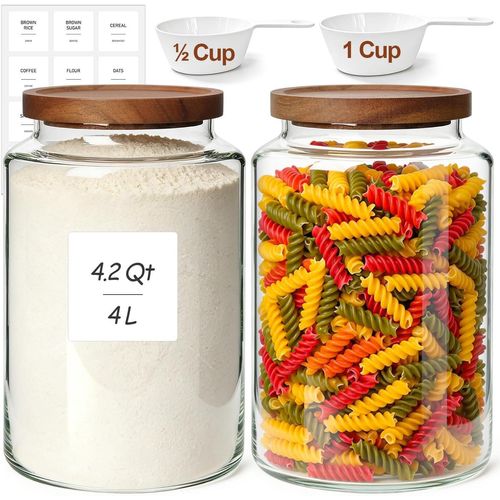 Vorratsdosen 2 Stück 4,2 Qt, Glas, für Küche