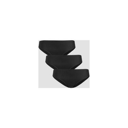 MP Women's Mid Rise No VPL Bikini Brief (3 Pack) - Black - M