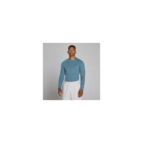MP Lift Geripptes Muscle-Fit-Langarmshirt für Herren - Midnight Slate - S