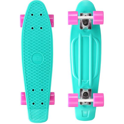 Skateboard STAR-SKATEBOARD, blau (helltürkis, pink), Skateboards, Kinder, Kicktail