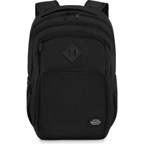 Zagatto ZG795 Großer schwarzer Rucksack mit Laptop Space 30L Rucksack Herrenrucksack Damenrucksack Arbeitsrucksack Schulrucksack Businessrucksack Geschenkrucksack Reiserucksack