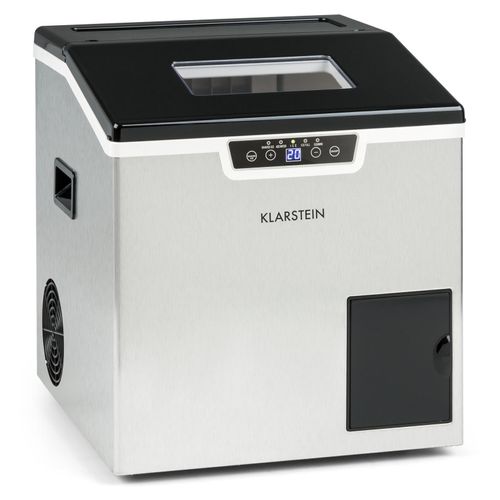 Klarstein Eiswürfelmaschine Klein, 3L Eiswürfelbereiter, Eiswürfelmaschine für 20kg Crushed Eis & Eiswürfel, Mini-Eiswürfelmaschine, Mittelgroße Eiswürfel, Eiswürfelbereiter Selbstreinigend