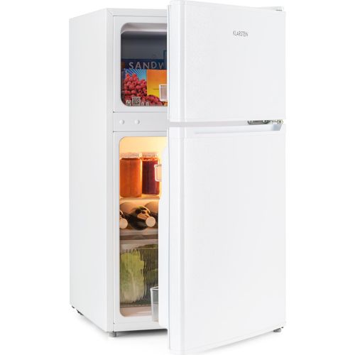 Klarstein Big Daddy - Kühlschrank mit Gefrierfach, Kühl Gefrierkombination, fridge leise, LED, 87-Liter: Kühlschrank mit 61-L und Gefrierschrank 26 L, weiß