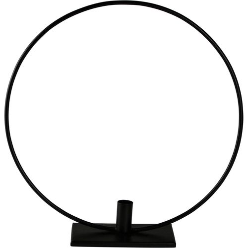 Kerzenhalter AM DESIGN "Kerzenständer Ring", schwarz, H:39cm Ø:38cm, Metall, Kerzenhalter, Kerzenhalter, Stabkerzenhalter aus Metall, Höhe ca. 39 cm