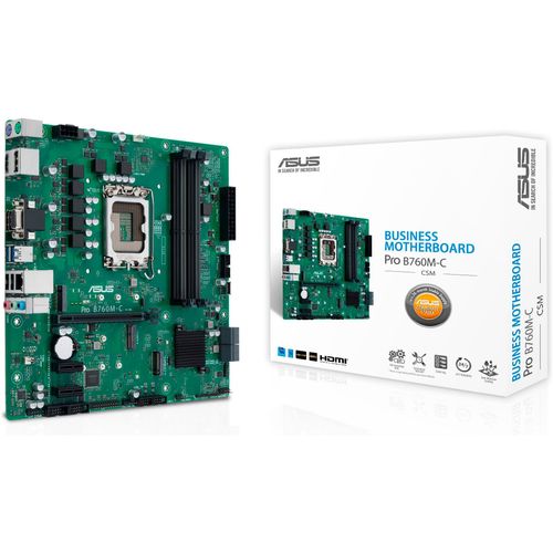 ASUS Mainboard "PRO B760M-C-CSM", grün, B:26,3cm H:5,4cm T:27,4cm, Mainboards
