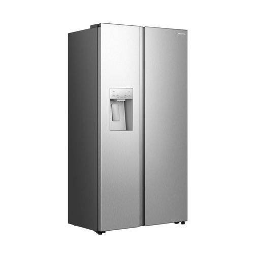 HISENSE Side-by-Side "MS91528", Energieeffizienz: C (A-G), silber (inox), B:91,1cm H:178,6cm T:61,5cm, Kühlschränke, mit Wasser-/Eisspender, kein Festwasseranschluss dank Tank