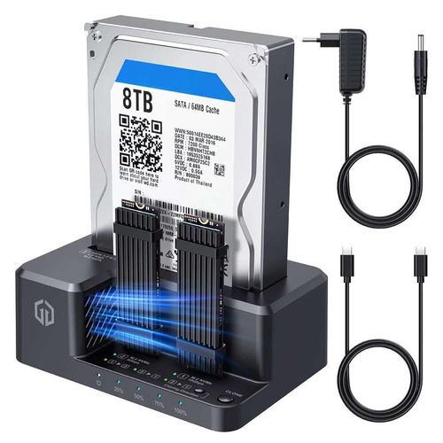 GrauGear Docking-& Klonstation M2 NVMe/SATA SSD 2.5/3.5" USB