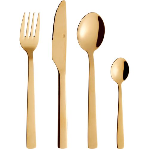 Besteck-Set AIDA RAW "RAW", gold, 16 Stk., Edelstahl, Essbesteck-Sets, PVD-beschichtet