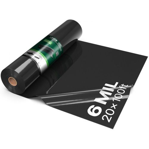 Polyethylenfolie, Gartenfolie - 6,1 x 30,48 m - Dicke: 0,15 mm - Schwarz