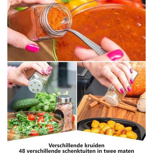 Gewürzgläser 24 Stück - mit Deckel zur Aufbewahrung von Kräutern und Gewürzen