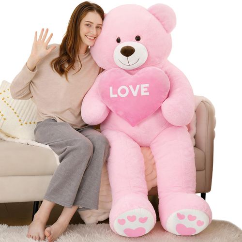 Riesen-Teddybär 183 cm, XXL Plüschbär, weich, rosa