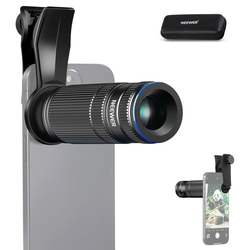 NEEWER 7X Teleobjektiv mit Handy Objektiv Klammer Kompatibel mit iPhone Samsung