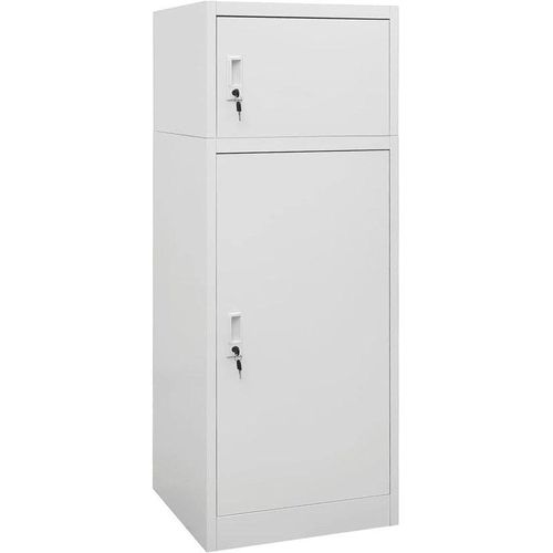 Schrank für Sattel - Aufbewahrungslösung für Pferdesport - Abschließbare Türen - 53x53x140 cm - Hellgrau