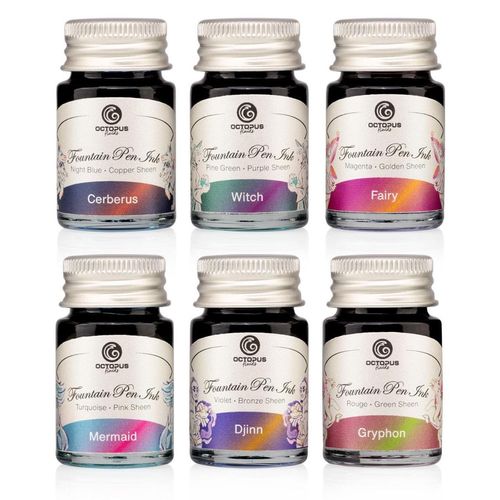 Füllertinte mit Schimmereffekt, 6 x 10 ml, Set 2