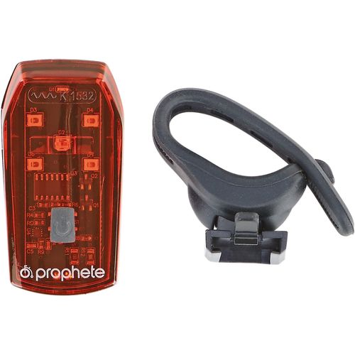Fahrradbeleuchtung PROPHETE "LED-Batterierücklicht, Bremslicht", schwarz, Fahrradlampen