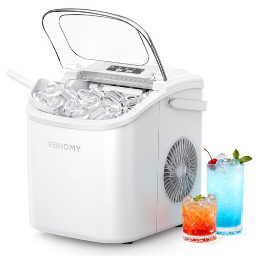 EUHOMY Eiswürfelmaschine, Eiswürfelmaschine Kleine, 9 Eiswürfel in 6 Minuten, Se