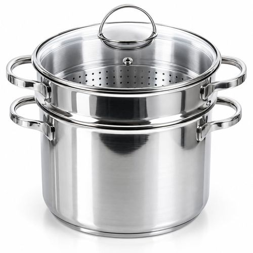 Kochtopf 22 cm Edelstahl, 5,9 L, Induktion, Spülmaschine