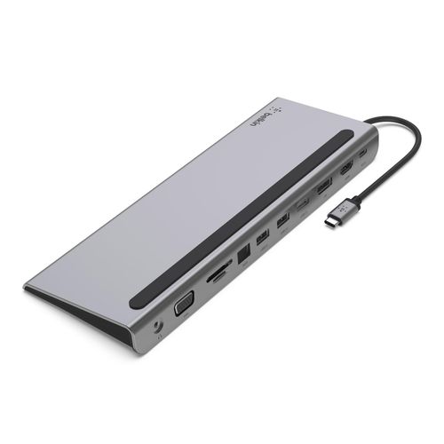 BELKIN Laptop-Dockingstation "Connect USB-C 11-in-1 Multiport Dock", grau, B:15,3mm H:3mm T:32mm, Dockingstationen