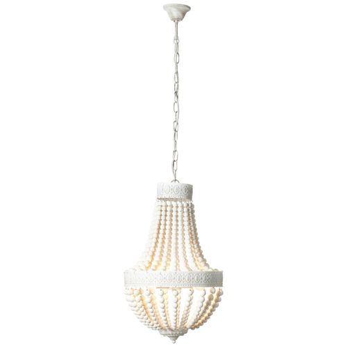 BRILLIANT Kronleuchter "Liba", weiß, 3, Ø 40cm H: 161cm, 1 Stk., Leuchten, 3 flammiger Kronleuchter - kürzbare Pendellampe geeignet für Esstische, Kronleuchter